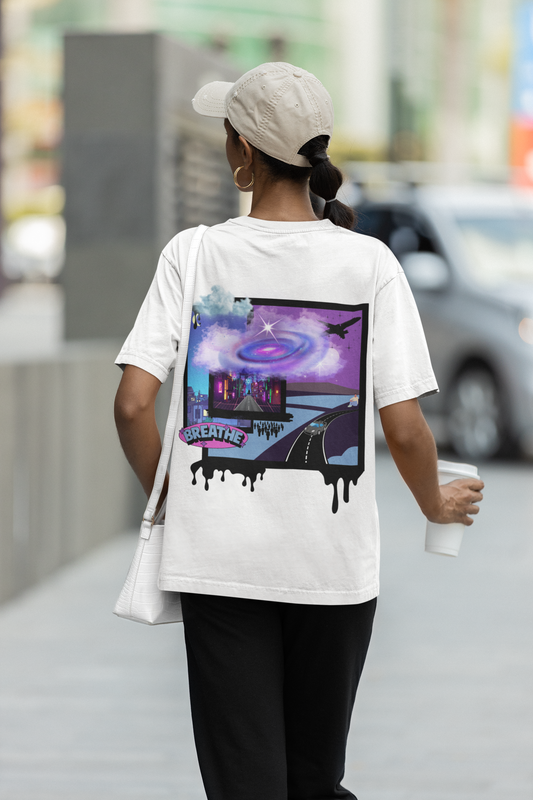 Breathe -  organic oversized high neck t-shirt