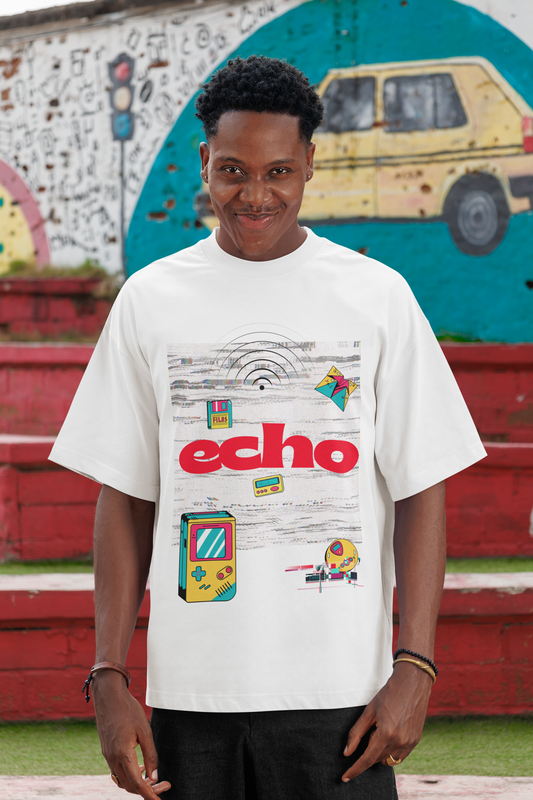 Echo - Unisex organic oversized high neck t-shirt