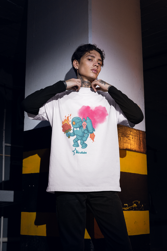 Astral Bloom Inferno - Unisex organic oversized t-shirt